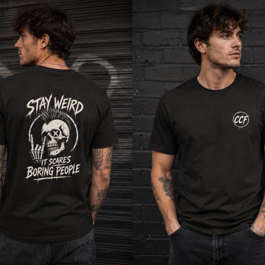 Scarring Boring People &nbsp;, a Black Premium Cotton Tee