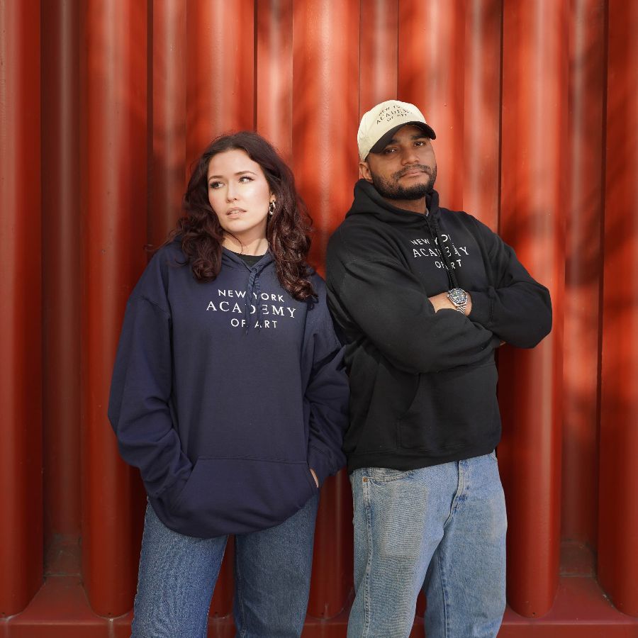 Academy Logo Hoodie / light, a Black Gildan Softstyle Pullover Hoodie