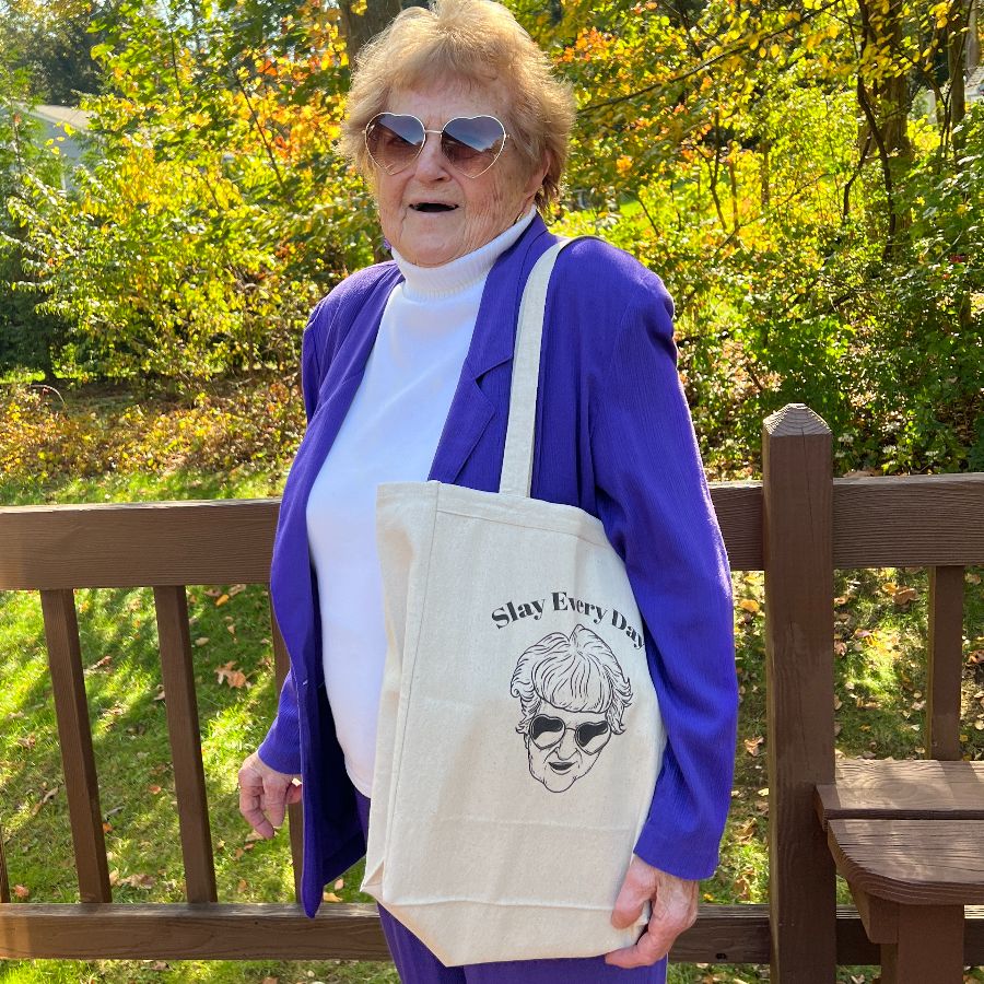 Slay Every Day, a Natural Recycled Cotton Tote Bag