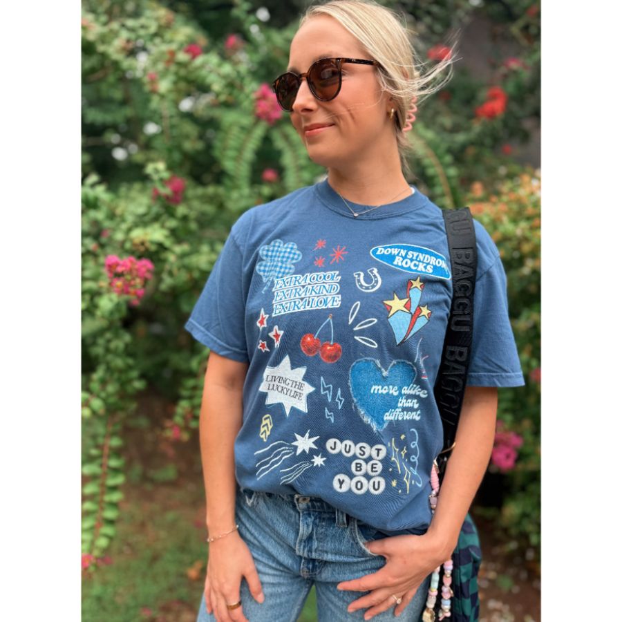 Down Syndrome Lucky Charm Tee, a Midnight Comfort Colors Unisex Tee