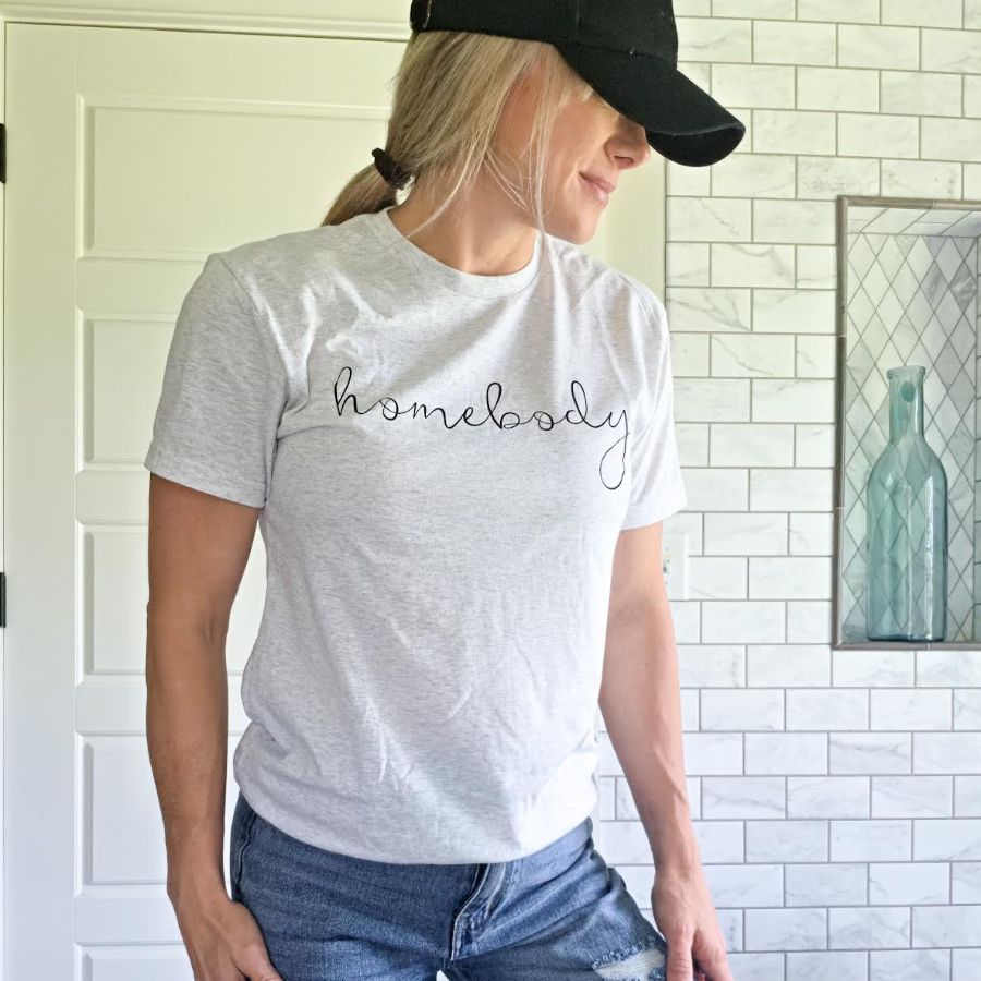 homebody, a Heather White Triblend Unisex Tee