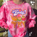 Toadally Spies, a Pink Tie Dye Crewneck Sweatshirt