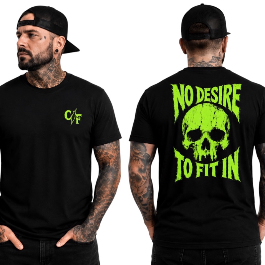 No Desire To Fit In, a Black Heather Premium Unisex Tee