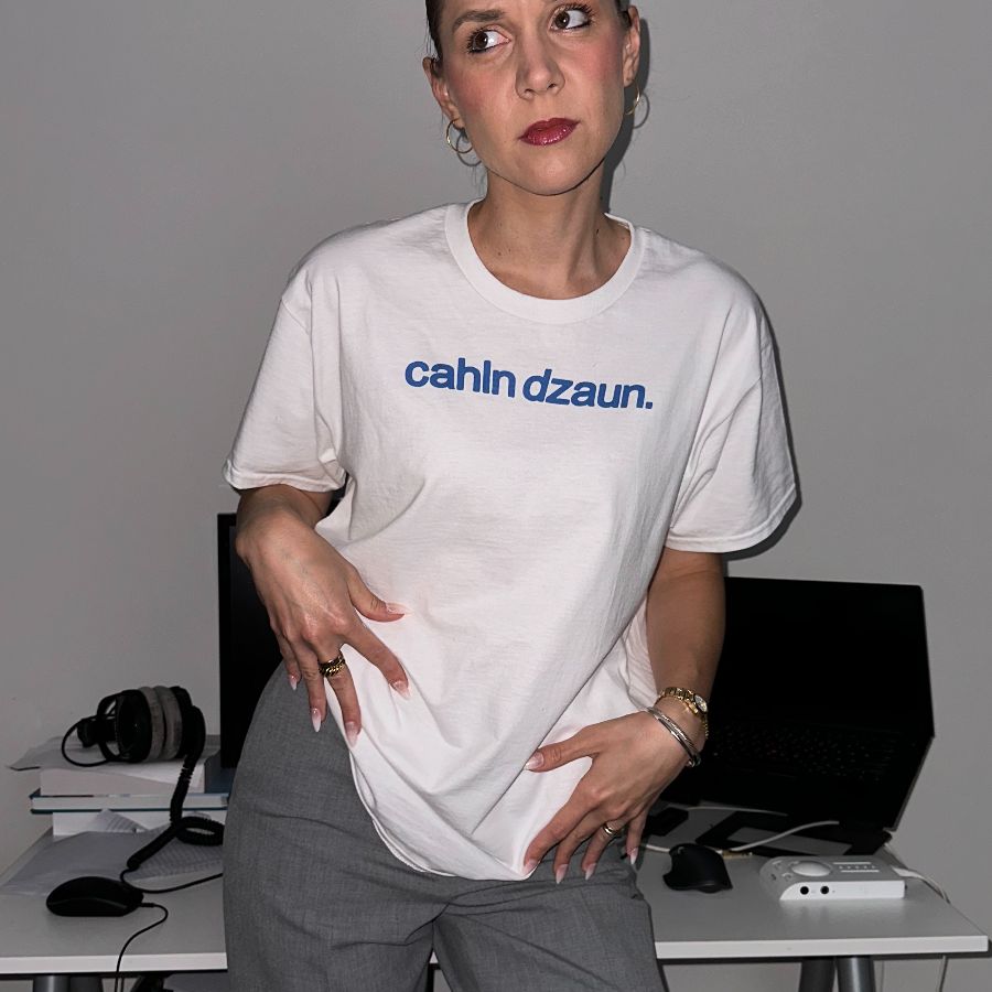 cahln dzaun., a White Classic Unisex Tee