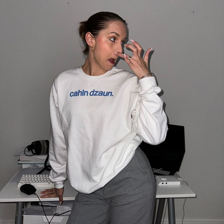 cahln dzaun., a Sport Grey Softstyle Crewneck Sweatshirt