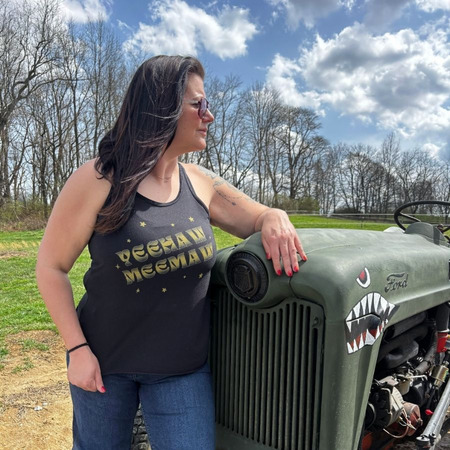 Black & Yellow YEEHAW MEEMAW Apparel&nbsp;, a Black Women's Racerback