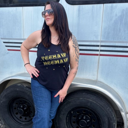 Black & Yellow YEEHAW MEEMAW Apparel&nbsp;, a Black Women's Racerback