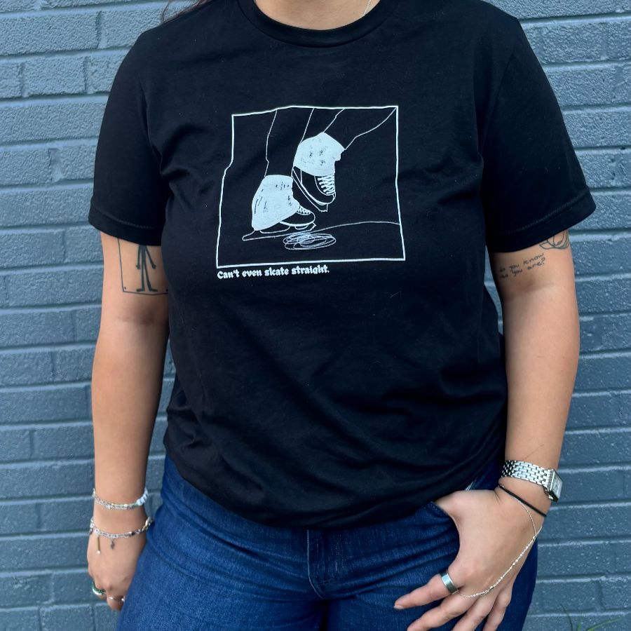 Can't even skate straight. - @eileenskating, a Solid Black Blend Premium Unisex Tee