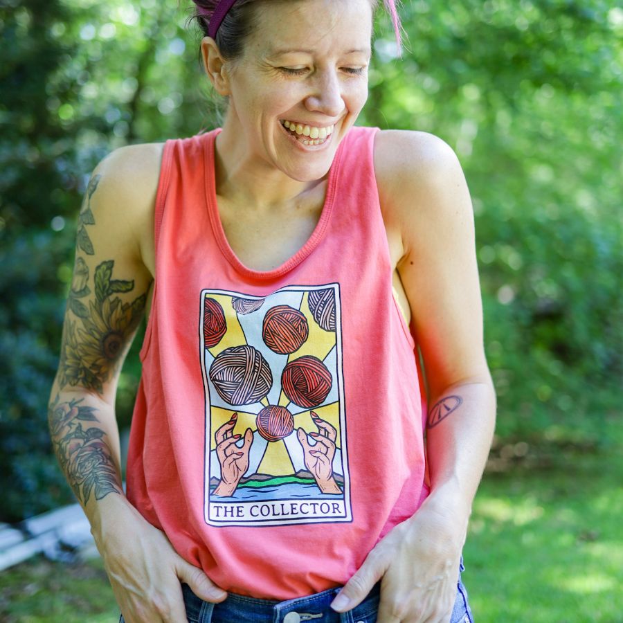 The Collector Tarot Card!, a Watermelon Comfort Colors Tank Top