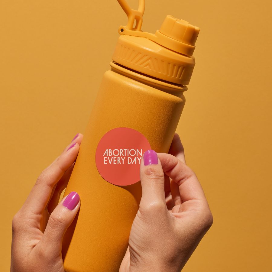 Abortion, Every Day Sticker, a White Kiss Cut Sticker