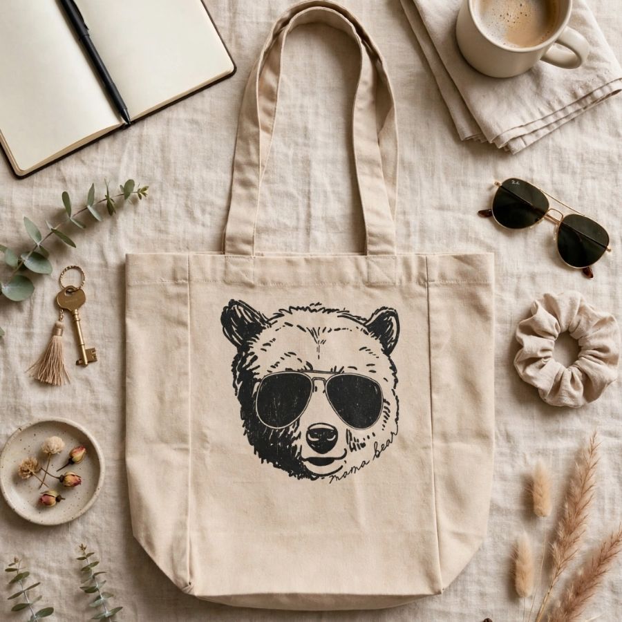 The Mama Bear Collection, a Pumice Recycled Cotton Tote Bag