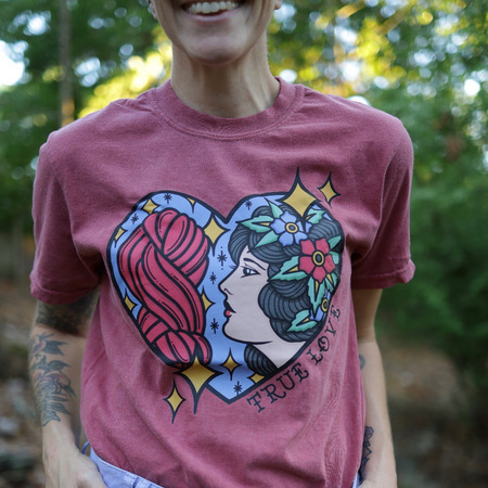 True (Yarn) Love!, a Berry Comfort Colors Unisex Tee