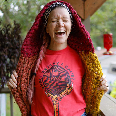 Yarn Chicken!, a Heather Red Premium Unisex Tee