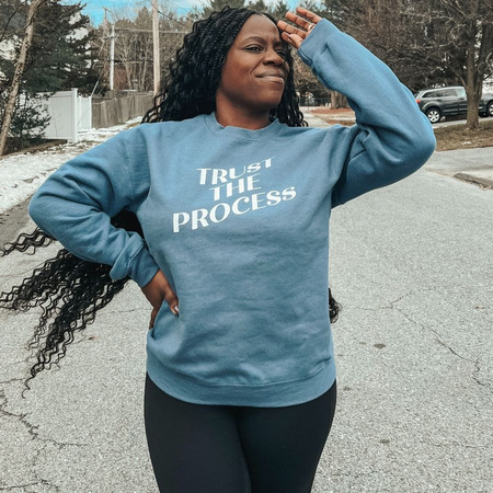 Trust The Process, a Indigo Crewneck Sweatshirt