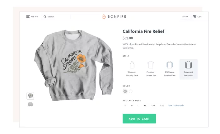 An example of an online t-shirt fundraiser.