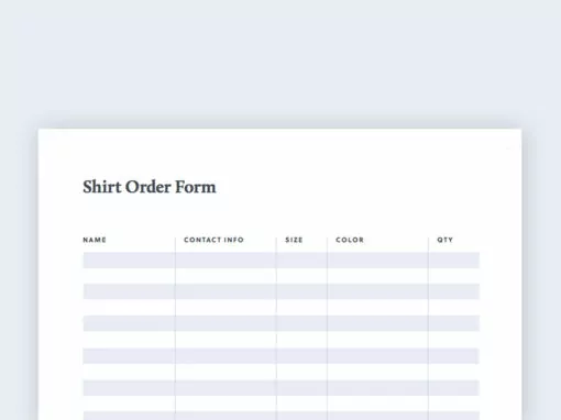 Learn how your organization can create a paper t-shirt order form.