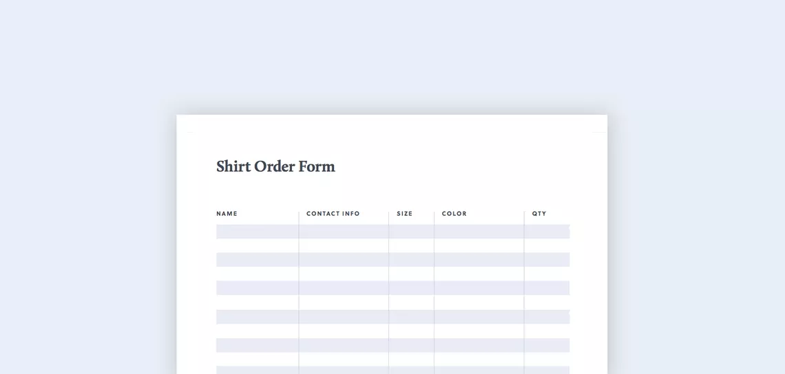 Learn how your organization can create a paper t-shirt order form.