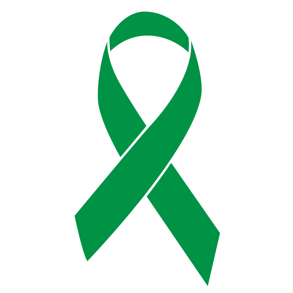 Kelly green colored Bile Duct Cancer ribbon