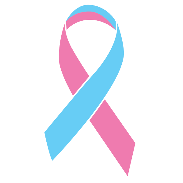 Light Pink and Baby Blue colored Breast Cancer Ribbon for Men
