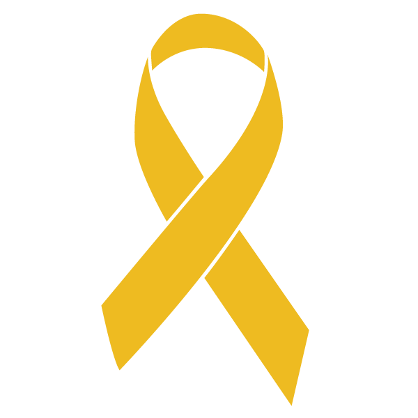Gold colored Childhood Cancer ribbon