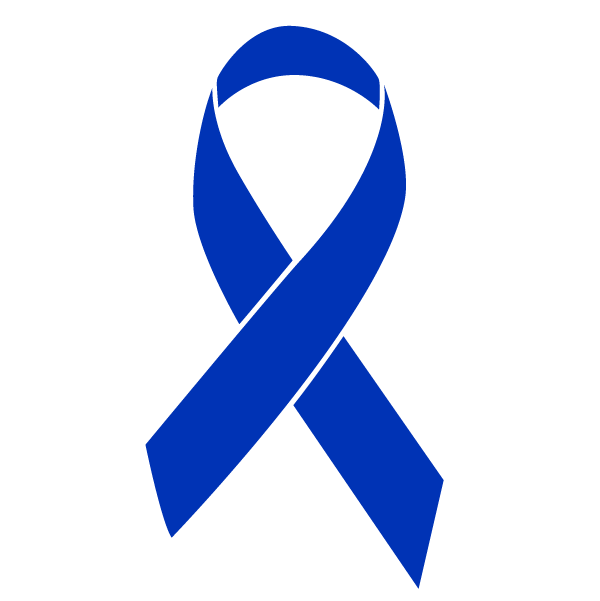 Blue colored Colon Cancer ribbon