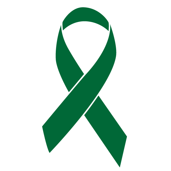 Emerald green colored Liver Cancer ribbon