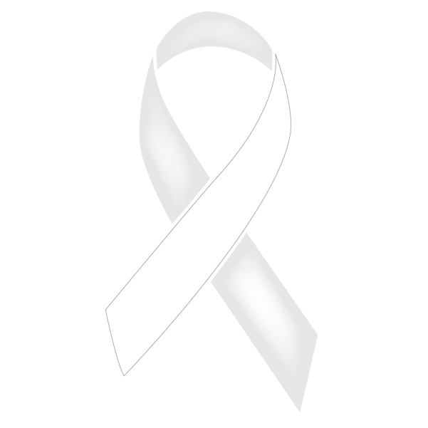 Pearl and white colored Lung Cancer ribbon