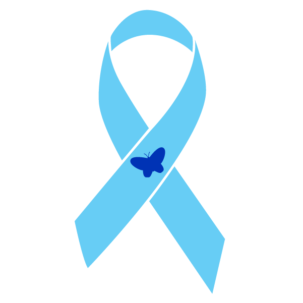 Light Blue with a Butterfly colored Lymphedema ribbon