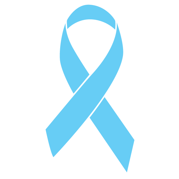Light blue colored Prostate Cancer ribbon