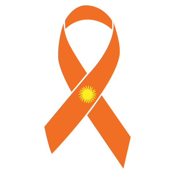 Orange with a Sun Skin Cancer ribbon