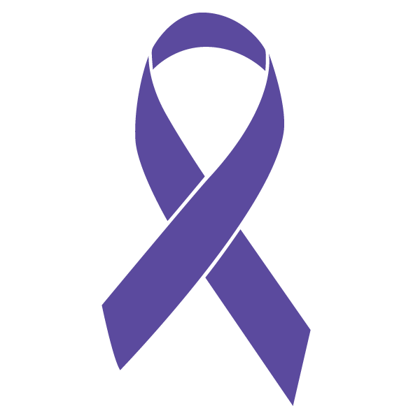 Violet colored Testicular Cancer ribbon