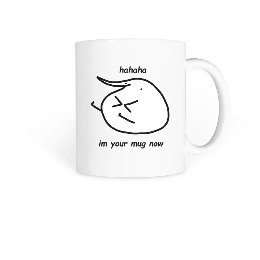 The hahaha funny man ceramic mug created by Berd