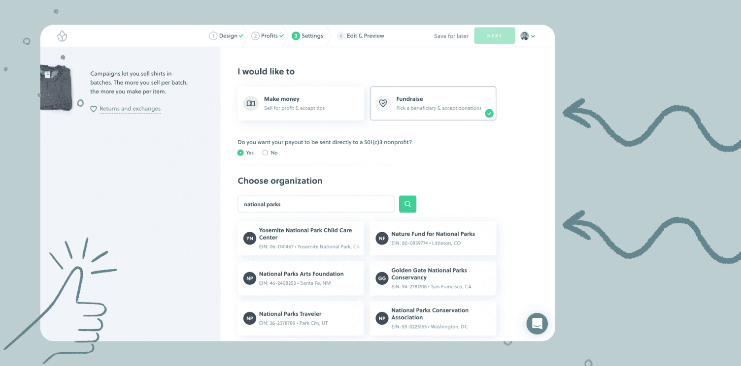 Setting up a Giving Campaign for a national park on Bonfire.