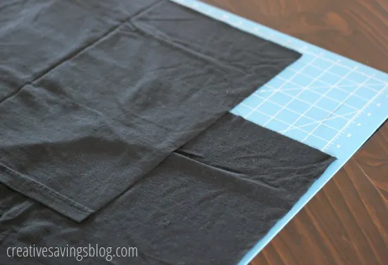A shirt cut up into small pieces for a cleaning rag