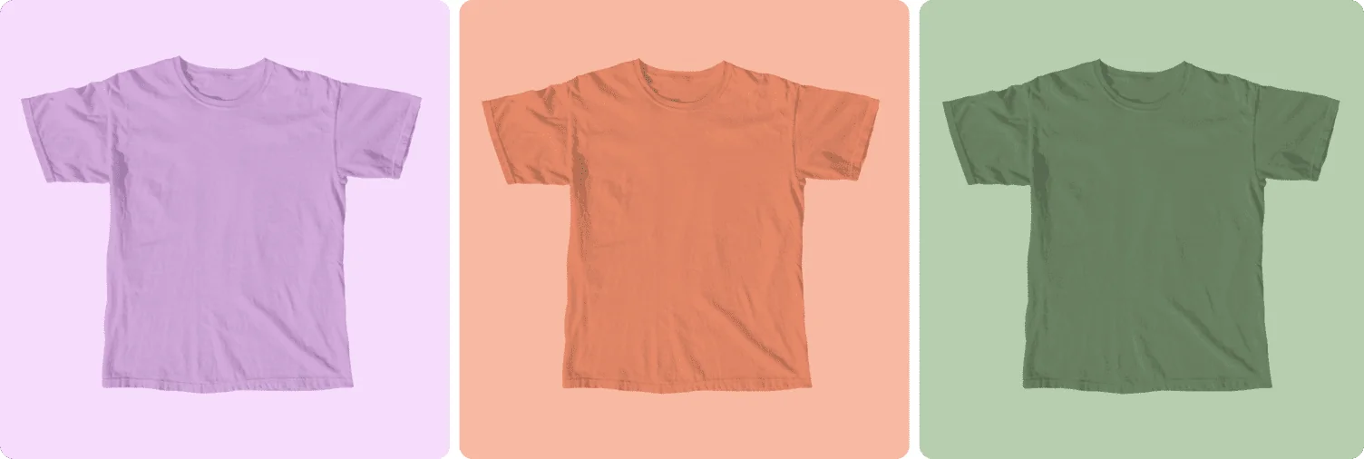 The Garment Dyed Shirt shown in various colors