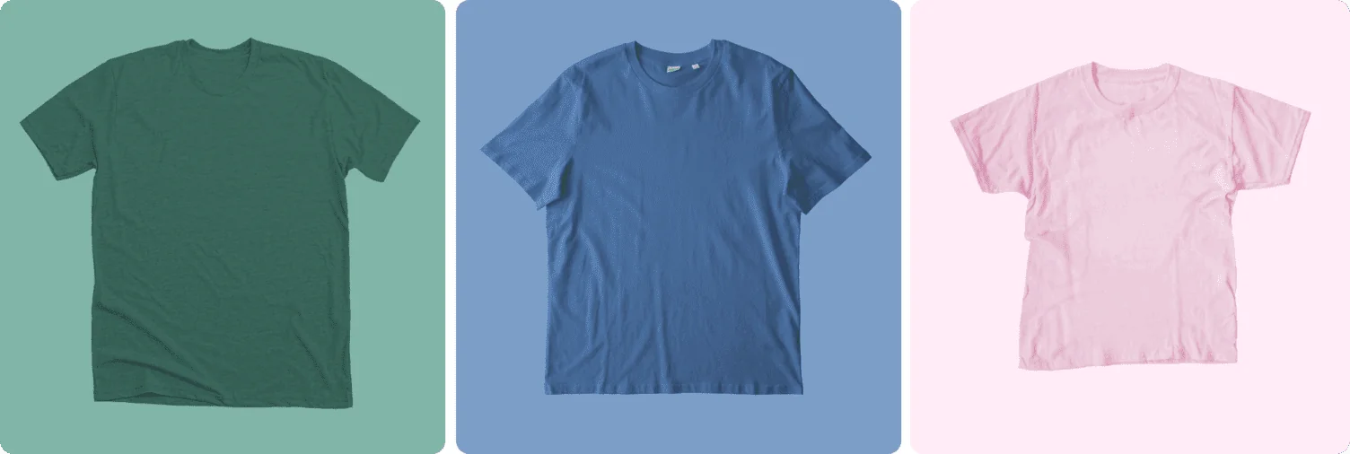 A variety of t-shirt styles