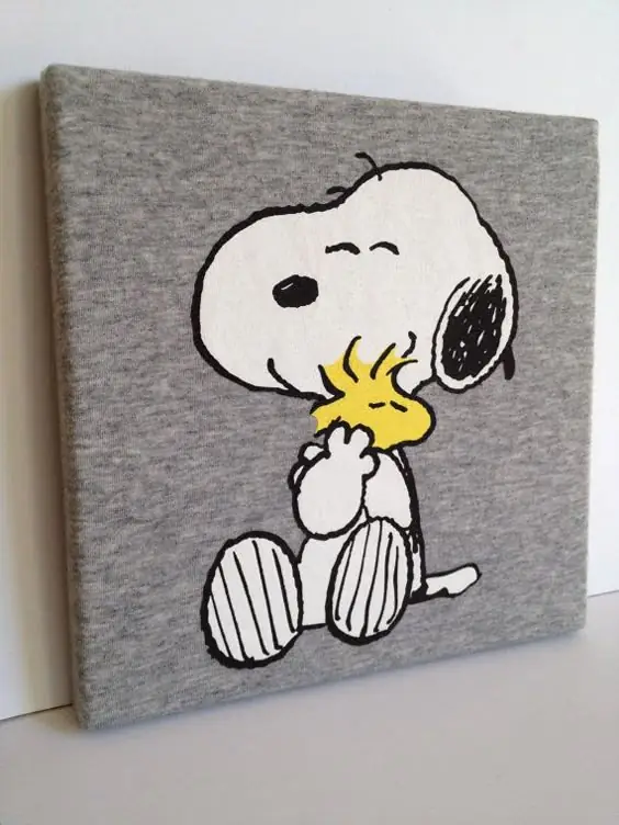 A piece of wall-art made from a shirt