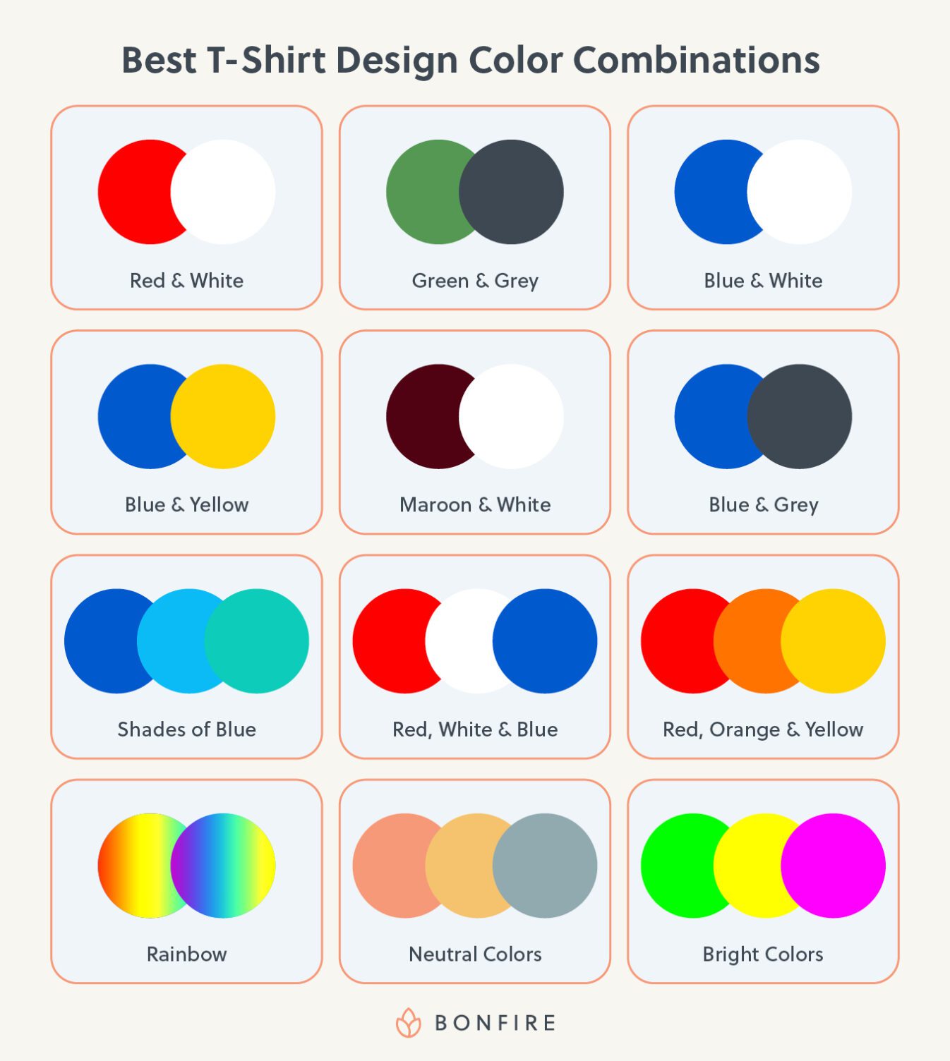 Swatches of each of the following color combinations explored below.