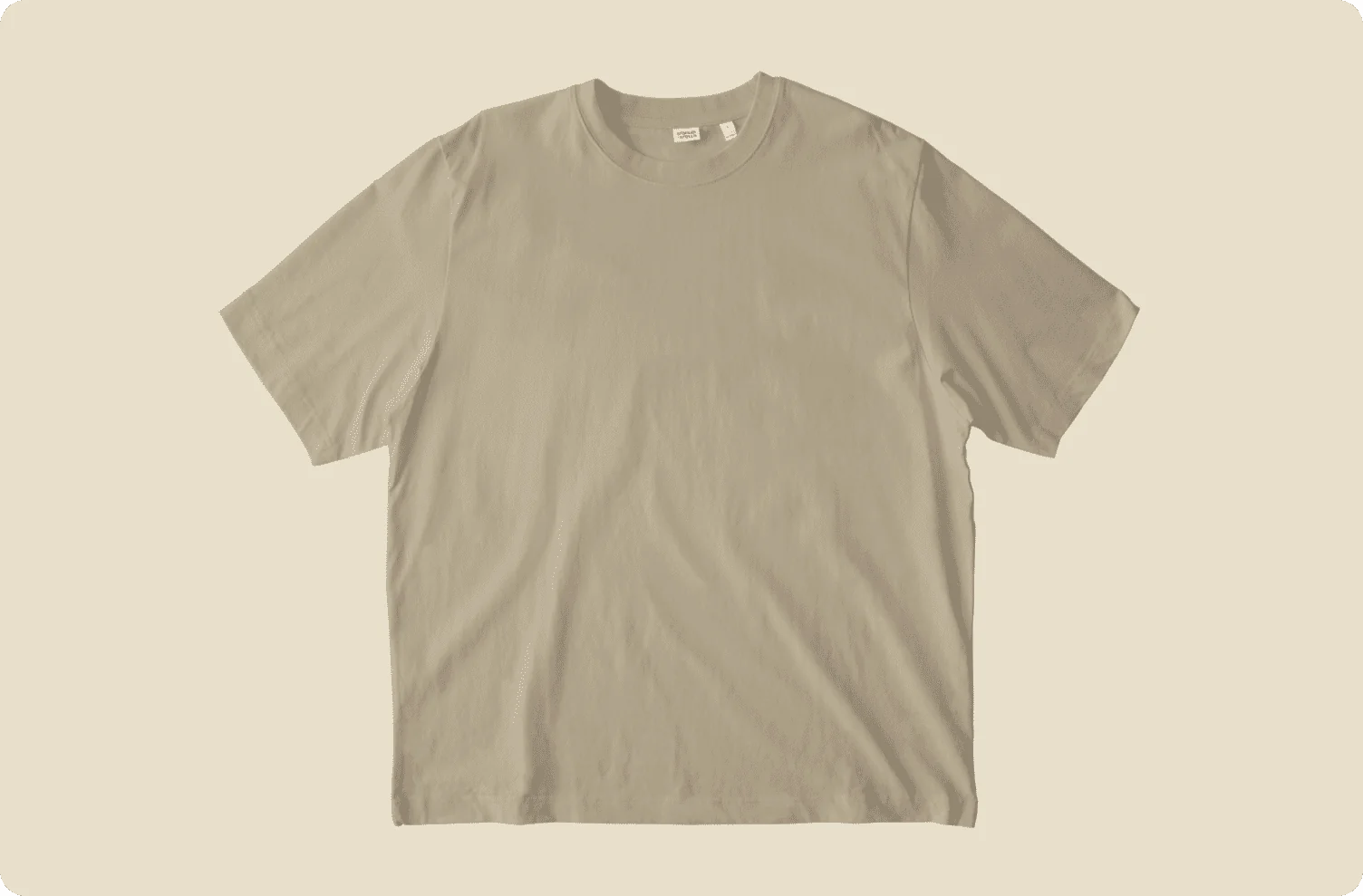 Sand colored heavyweight tee.