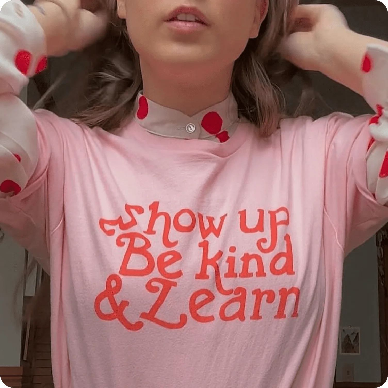 T-shirt featuring bold advocacy message illustrated in a clean, accessible style.